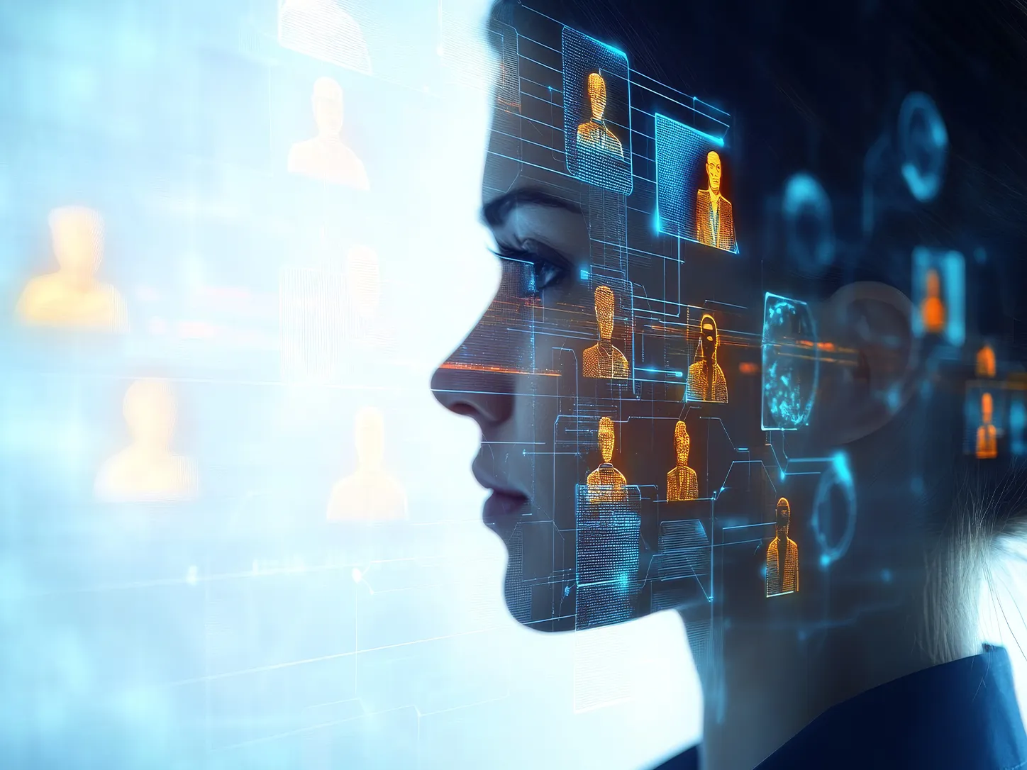 Digital talent profiles around a human face